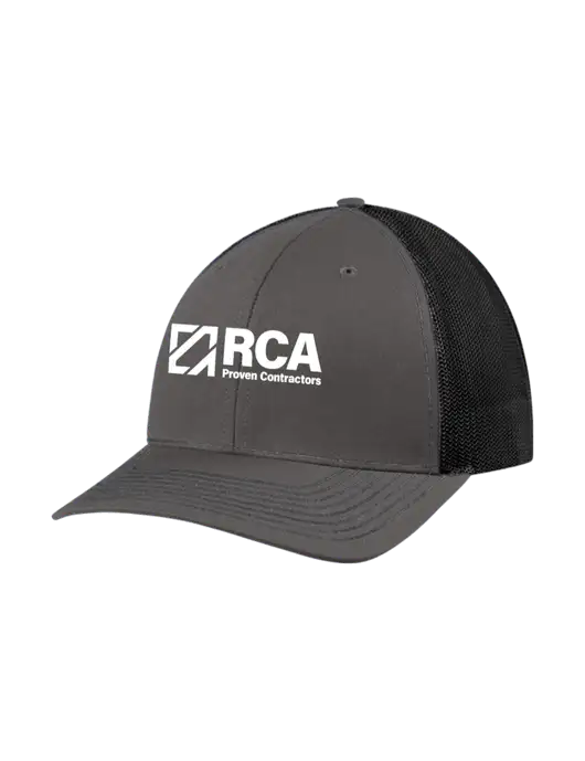 Richardson Adjustable Snapback Original 112 Trucker Cap Dark Grey w/Black Mesh w/RCA Logo