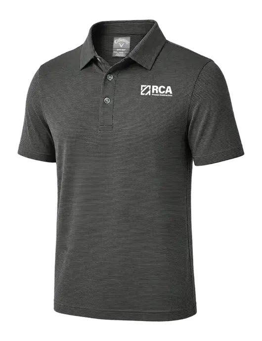 Callaway Black Fine Line Stripe Polo w/RCA Logo