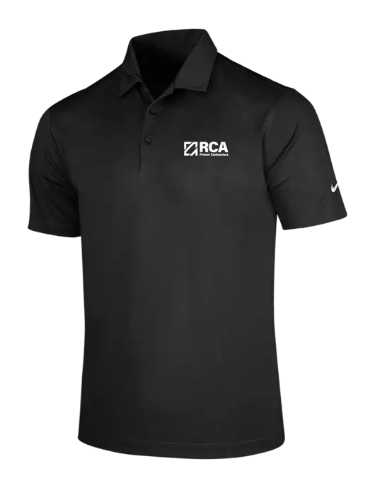 NIKE Black Dri-Fit Vertical Mesh Polo w/RCA Logo