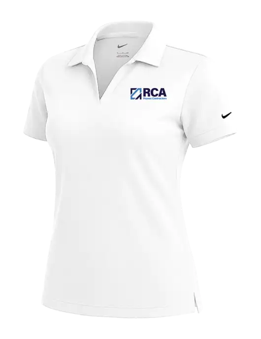 NIKE White Womens Dri-Fit Micro Pique Polo w/RCA Logo