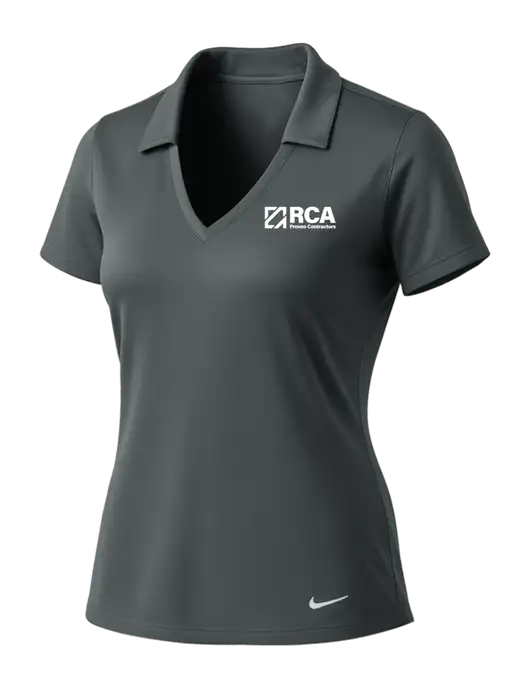 NIKE Dark Grey Womens Dri-Fit Vertical Mesh Polo w/RCA Logo