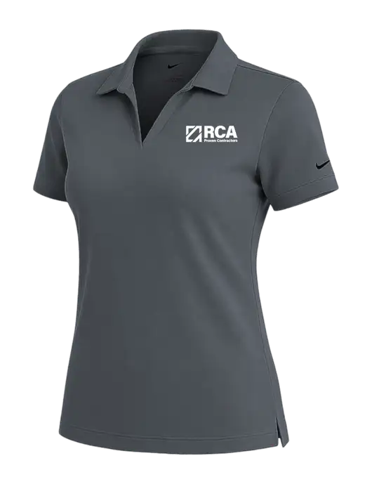 NIKE Dark Grey Womens Dri-Fit Micro Pique Polo w/RCA Logo