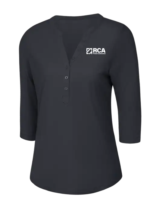 OGIO Charcoal Grey Jewel Henley w/RCA Logo