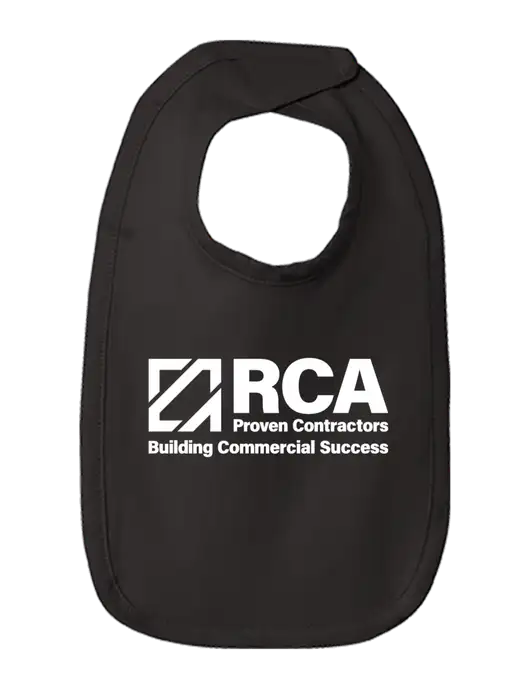 Rabbit Skins Black Infant Premium Jersey Bib w/RCA Building Commercial Success Logo