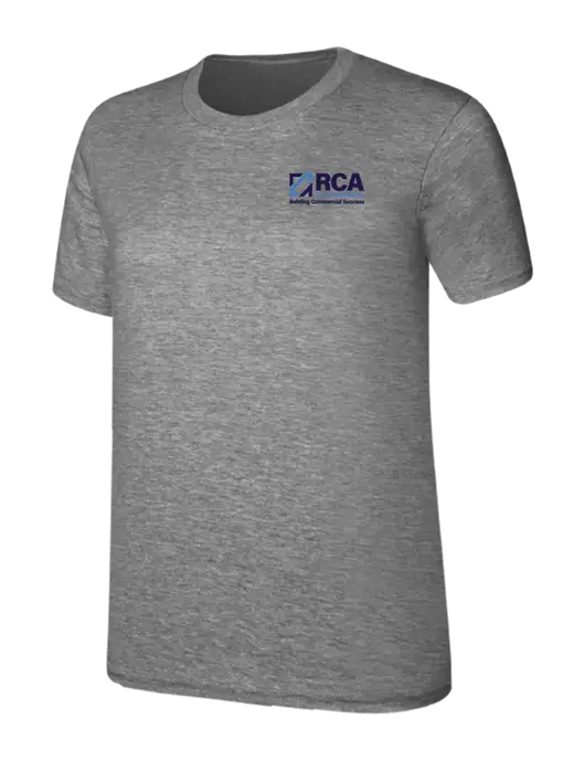 Womens Ring Spun Light Grey Heather 4.5 oz T-Shirt w/RCA Building Commercial Success Logo