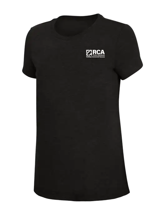 Womens Simply Soft Black 4.5oz Poly/Combed Ring Spun Cotton T-Shirt w/RCA Building Commercial Success Logo