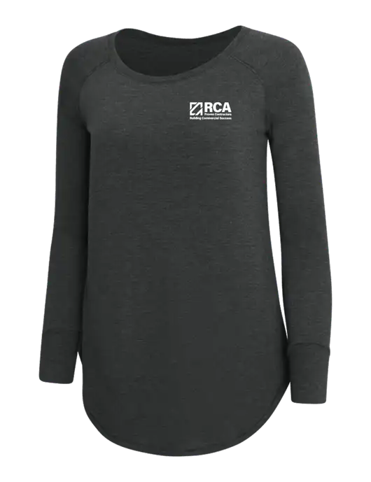 Womens Perfect Wide Collar Tunic Tri-Blend Black Frost 4.5 oz T-Shirt w/RCA Building Commercial Success Logo
