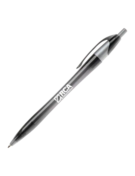 Novella Translucent Black/Silver Jewel Pen - Blue Ink w/RCA Logo