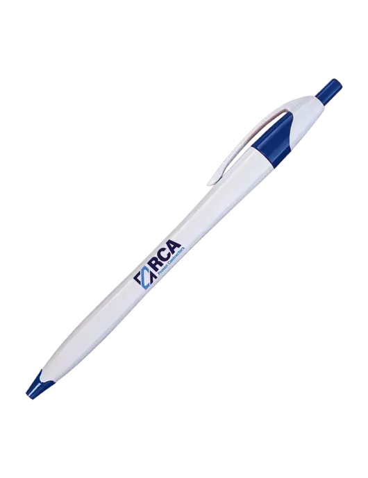 Novella White/Royal Classic Pen - Blue Ink w/RCA Logo
