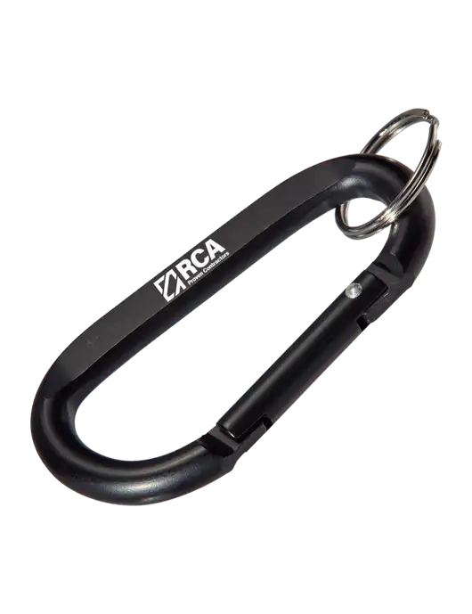 Black Carabiner & Key Ring w/RCA Logo
