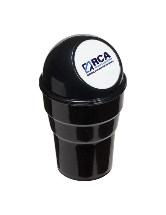 Black Car Cup Holder Trash Can w/RCA Building Commercial Success Logo