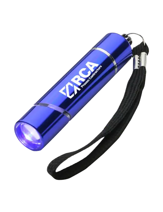 Blue Aluminum Scope LED Flashlight w/RCA Logo