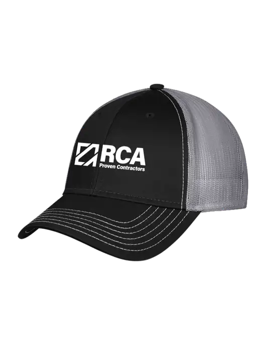 Black & Grey Mesh Trucker Cap Snap Back w/RCA Logo