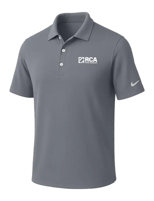 NIKE Medium Grey Dri-Fit Micro Pique Polo w/RCA Logo