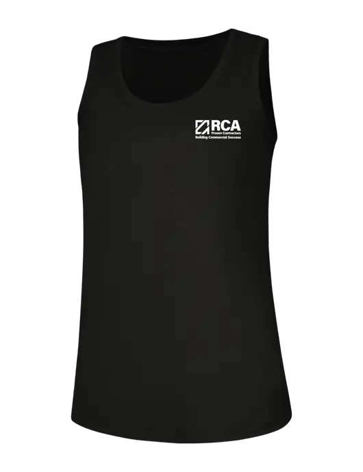 Womens Black Perfect Tri Racerback Tank w/RCA Building Commercial Success Logo