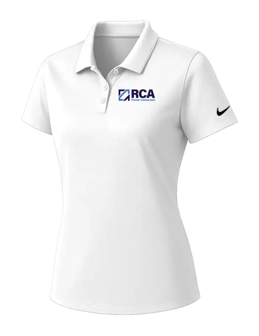 Nike Womens White Dry Essential Solid Polo w/RCA Logo