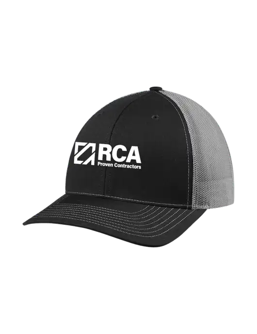 Richardson Adjustable Snapback Original 112 Trucker Cap Black w/Charcoal Mesh w/RCA Logo