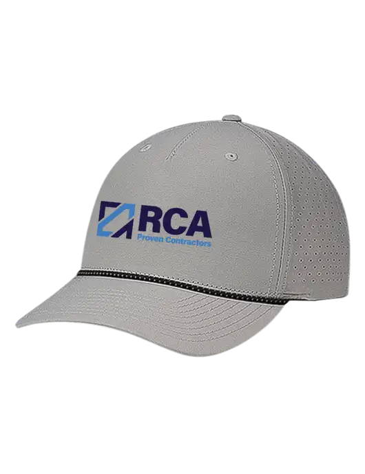 Richardson Laser Perf Performance Light Grey/Black-Grey Rope Cap w/RCA Logo