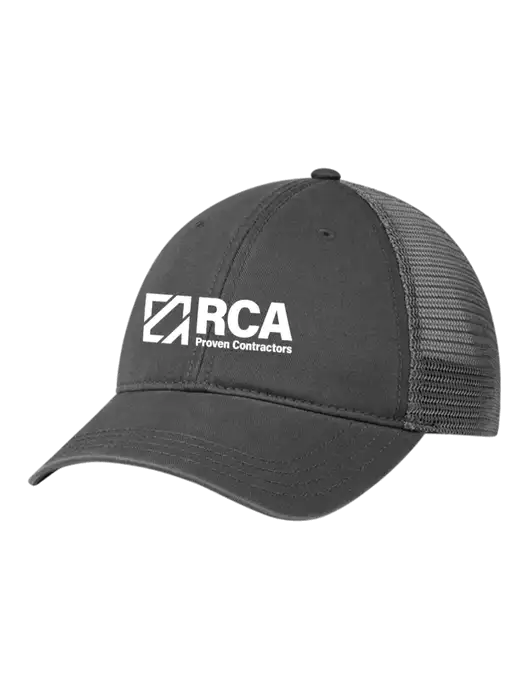 Richardson 111 Garment Washed Trucker Cap Charcoal w/Charcoal Mesh w/RCA Logo
