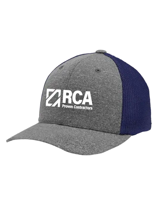 Flexfit Navy/Medium Grey Heather Melange Mesh Back Trucker Cap w/RCA Logo