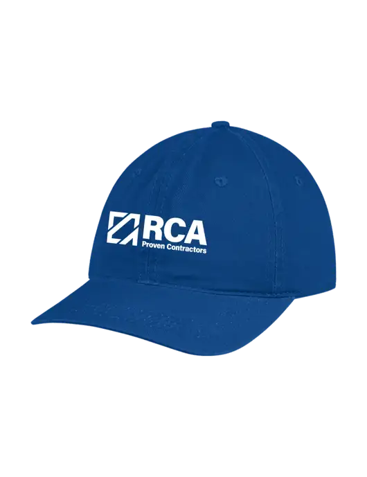 Garment Washed Unstructured Twill Royal Cap w/RCA Logo