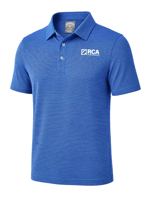 Callaway Royal Blue Fine Line Stripe Polo w/RCA Logo