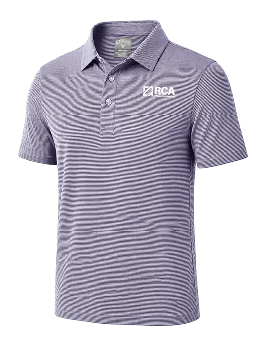 Callaway Navy Fine Line Stripe Polo w/RCA Logo