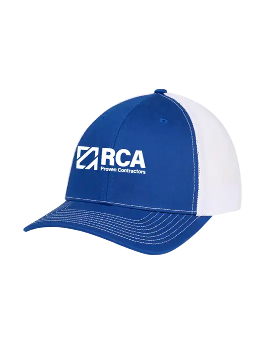 Richardson Adjustable Snapback Original 112 Trucker Cap Royal w/White Mesh w/RCA Logo