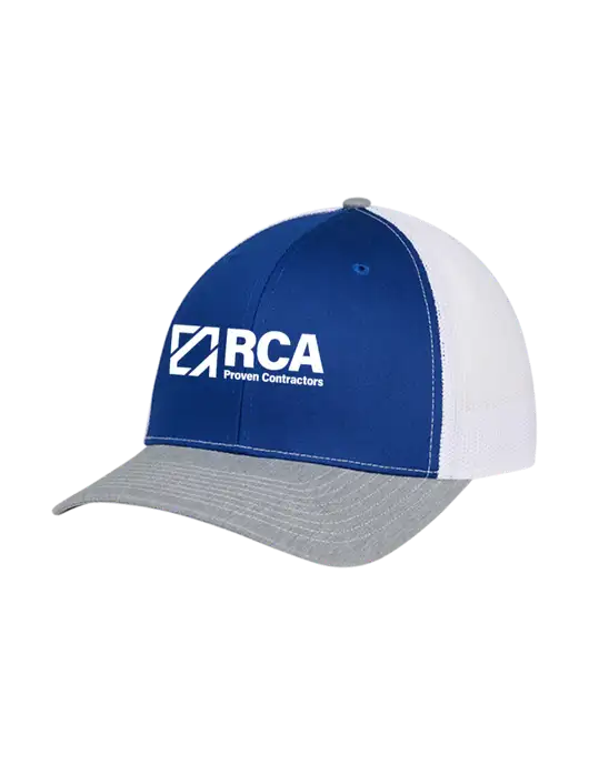 Richardson Adjustable Snapback Original 112 Trucker Cap Royal/HeatherGrey/White Mesh w/RCA Logo