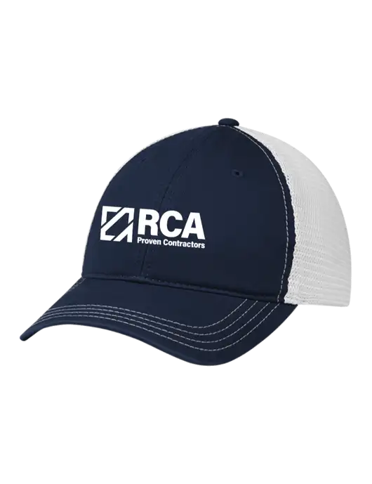 Richardson 111 Garment Washed Trucker Cap Navy w/White Mesh w/RCA Logo